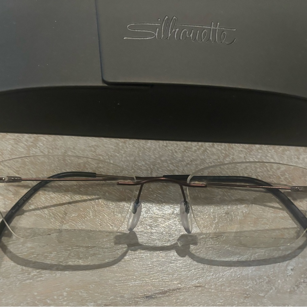 Silhouette 5500 BF 6040 Titanium Matte Brown Rimless Eyeglasses Frames with case